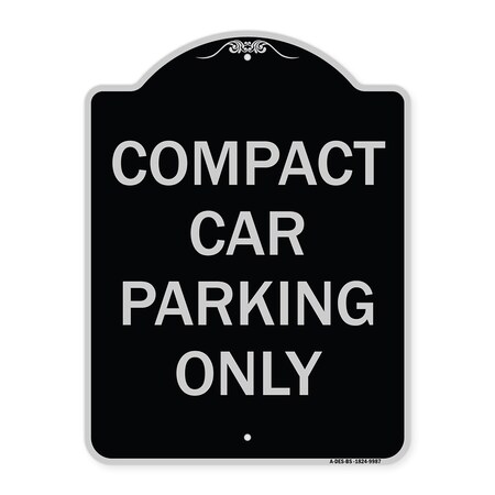 Signmission Designer Series-Compact Car Parking Black & Silver Heavy-Gauge Aluminum, 24" x 18", BS-1824-9987 A-DES-BS-1824-9987